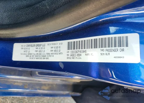 2015 Chrysler 200 S z USA, uszkodzony, nr VIN 1C3CCCBG7FN519045